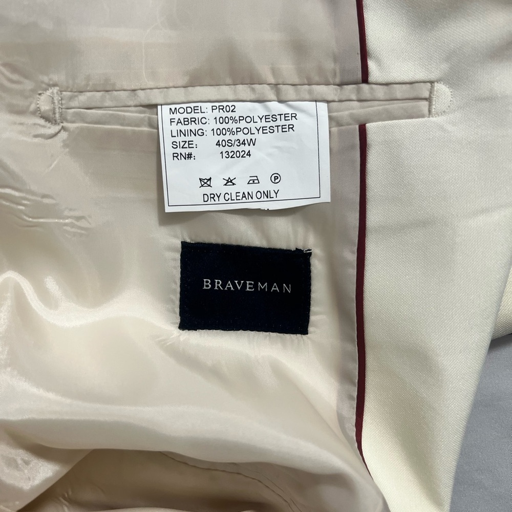 Men's Elegant Cream Suit - Picture 4 of 6